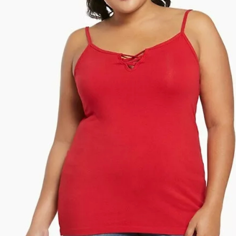 NEW NWT Plus Size Torrid Red Lace Up Foxy Cami Size 2X (18/20)